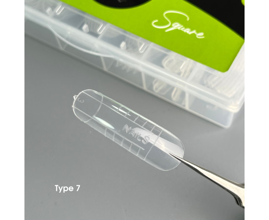 Зображення 2 Верхні форми для нарощування нігтів квадрат для середньої довжини нарощування Nails of the Day Dual Form Coffin Type 7, 120