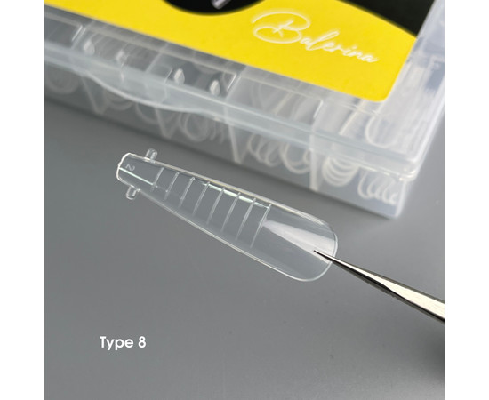 Изображение 2 Верхние формы для наращивания ногтей балерина Nails of the Day Dual Form Coffin Type 8 , 120 шт