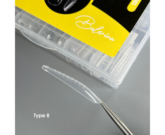 Изображение 3 Верхние формы для наращивания ногтей балерина Nails of the Day Dual Form Coffin Type 8 , 120 шт