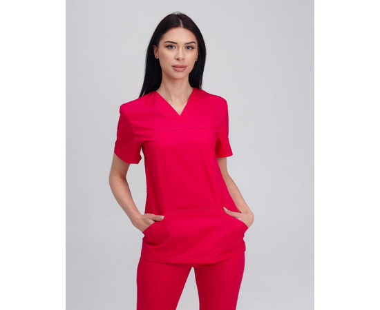 Изображение 8 Медицинский костюм женский Топаз малиновый р. 46, "БЕЛЫЙ ХАЛАТ" 137-331-705, Размер: 46, Цвет: малиновый