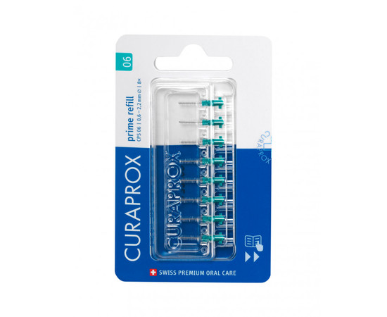Изображение 4 Набор сменных насадок Curaprox Prime Refill CPS 06 0.6 мм бирюзовые 8 шт