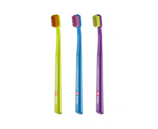 Изображение 2 Набор зубных щеток Curaprox Ultra Soft CS 5460 D 0.10 мм желтая, синяя, фиолетовая