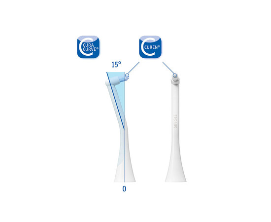 Изображение 3 Насадки монопучки Curaprox Single Duo для звуковой щетки Hydrosonic ortho 2 шт