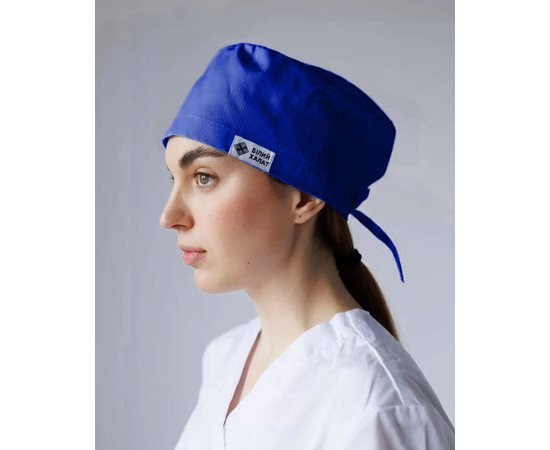 Зображення 2 Медична класична шапочка на зав'язках електрик "БІЛИЙ ХАЛАТ" 483-360-704, Цвет: електрик