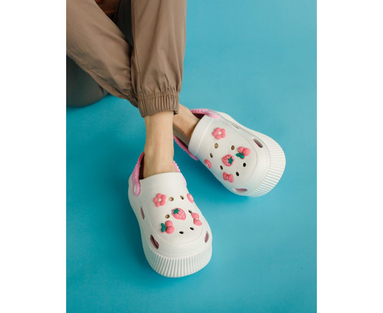 Зображення 4 Медичні сабо жіночі на платформі Eva біло-рожеві р. 36, "БІЛИЙ ХАЛАТ" 493-363-929, Розмір: 36, Цвет: біло-рожевий
