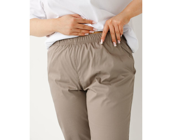 Зображення 4 Медичні брюки жіночі джоггери мокко +SIZE р. 60, "БІЛИЙ ХАЛАТ" 484-421-758, Розмір: 60, Цвет: моко