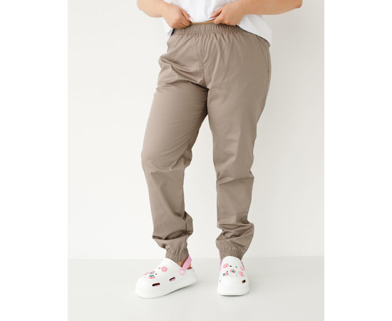 Зображення 2 Медичні штани жіночі джоггери мокко +SIZE р. 56, "БІЛИЙ ХАЛАТ" 484-421-758, Розмір: 56, Цвет: моко