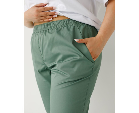 Изображение 4 Медицинские брюки женские джоггеры оливковые +SIZE р. 60, "БЕЛЫЙ ХАЛАТ" 484-327-758, Размер: 60, Цвет: оливковый