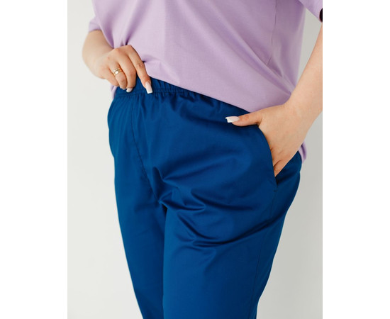 Изображение 3 Медицинские брюки женские джоггеры сапфир р. 58, "БЕЛЫЙ ХАЛАТ" 484-360-758, Размер: 58, Цвет: сапфир