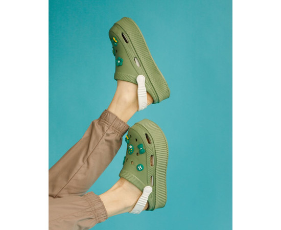 Зображення 4 Медичні жіночі сабо на платформі Eva оливково-білі р. 38, "БІЛИЙ ХАЛАТ" 493-327-929, Розмір: 38, Цвет: оливково-білий