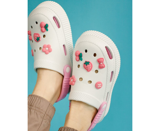 Зображення 2 Медичні сабо жіночі на платформі Eva біло-рожеві р. 39, "БІЛИЙ ХАЛАТ" 493-363-929, Розмір: 39, Цвет: біло-рожевий