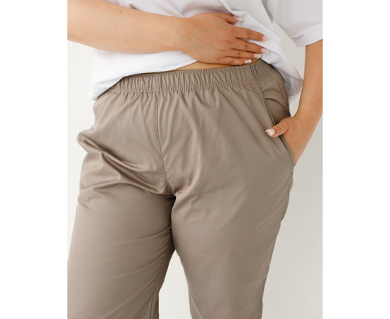 Зображення 5 Медичні брюки жіночі джоггери мокко +SIZE р. 60, "БІЛИЙ ХАЛАТ" 484-421-758, Розмір: 60, Цвет: моко