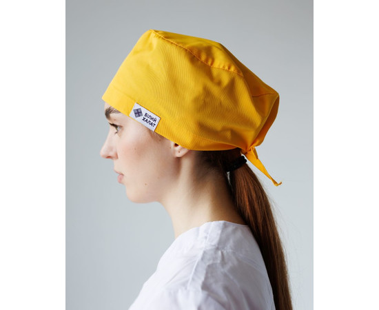 Зображення 2 Медична класична шапочка на зав'язках бурштинова, "БІЛИЙ ХАЛАТ" 483-397-704, Цвет: бурштиновий