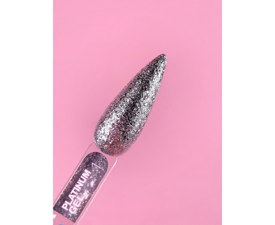 Зображення 2 Гель з блискітками для нігтів LUNAMoon Platinum Gel №1, 5 мл, Об'єм (мл, г): 5, Колір: 01