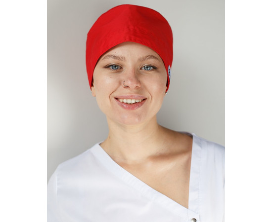 Зображення 2 Медична шапочка червона, "БІЛИЙ ХАЛАТ" 169-339-667, Цвет: червоний