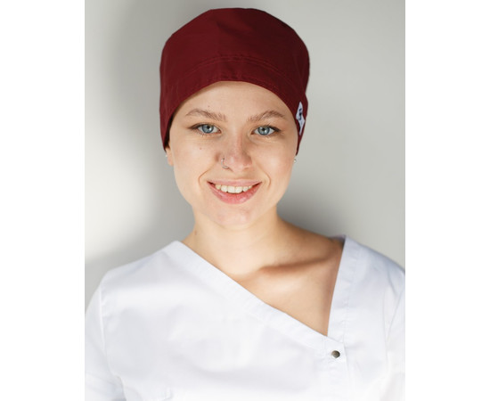 Зображення 2 Медична шапочка марсала, "БІЛИЙ ХАЛАТ" 169-326-667, Цвет: марсала