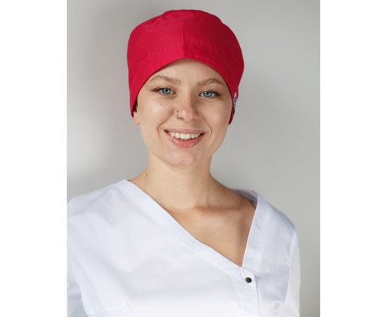 Зображення 2 Медична шапочка малинова, "БІЛИЙ ХАЛАТ" 169-331-667, Цвет: малиновий