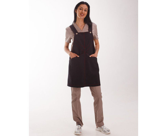 Изображение 5 Профессиональный водоотталкивающий фартук Триест черный, "БЕЛЫЙ ХАЛАТ" 173-321-912, Цвет: черный