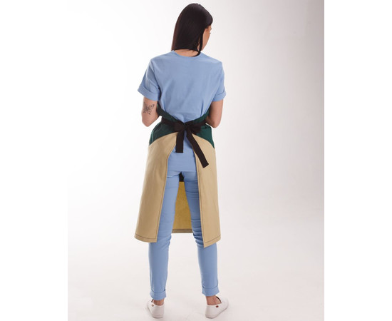 Зображення 2 Професійний водовідштовхувальний фартух Сицилія бежево-зелений, "БІЛИЙ ХАЛАТ" 173-367-911