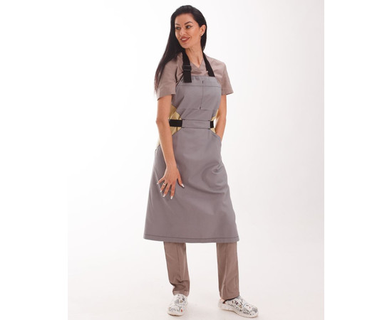 Изображение 6 Профессиональный водоотталкивающий фартук Сицилия серо-бежевый, "БЕЛЫЙ ХАЛАТ" 173-497-911