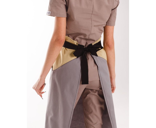 Изображение 8 Профессиональный водоотталкивающий фартук Сицилия серо-бежевый, "БЕЛЫЙ ХАЛАТ" 173-497-911