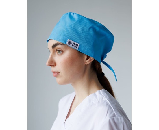 Зображення 2 Медична класична шапочка на зав'язках кобальт, "БІЛИЙ ХАЛАТ" 483-333-704, Цвет: кобальт
