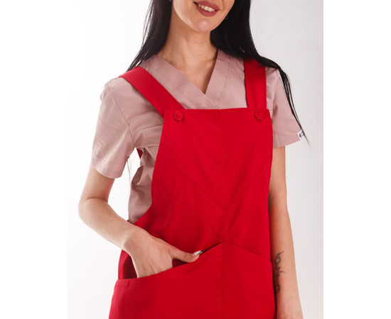 Изображение 7 Профессиональный водоотталкивающий фартук Триест красный, "БЕЛЫЙ ХАЛАТ" 173-339-912, Цвет: красный