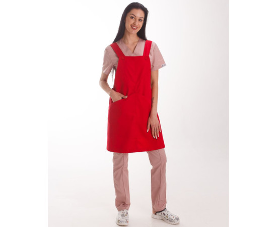 Изображение 3 Профессиональный водоотталкивающий фартук Триест красный, "БЕЛЫЙ ХАЛАТ" 173-339-912, Цвет: красный
