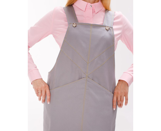 Изображение 6 Профессиональный водоотталкивающий фартук Триест серый, "БЕЛЫЙ ХАЛАТ" 173-328-915, Цвет: серый
