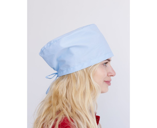 Изображение 4 Медицинская классическая шапочка на завязках лазурная, "БЕЛЫЙ ХАЛАТ" 449-462-704, Цвет: лазурный