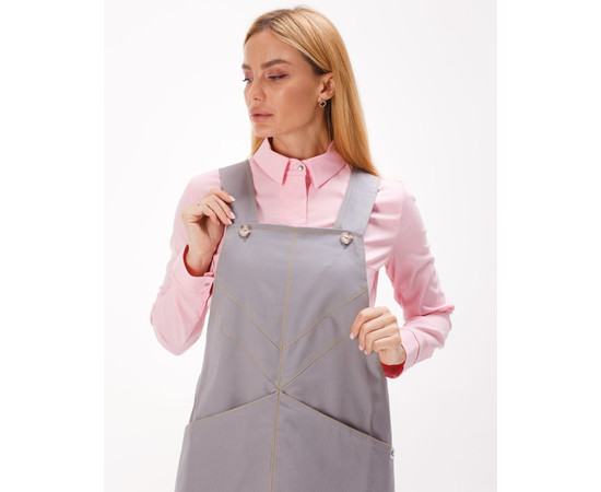 Изображение 5 Профессиональный водоотталкивающий фартук Триест серый, "БЕЛЫЙ ХАЛАТ" 173-328-915, Цвет: серый