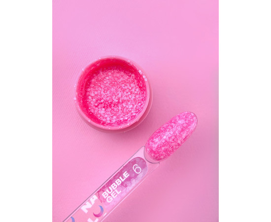 Зображення 2 Гель з блискітками для нігтів LUNAMoon Bubble Gel №6, 5 мл, Об'єм (мл, г): 5, Колір: 06