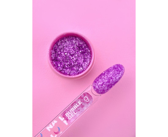 Изображение 2 Гель с блестками для ногтей LUNAMoon Bubble Gel №9, 5 мл, Объем (мл, г): 5, Цвет: 09