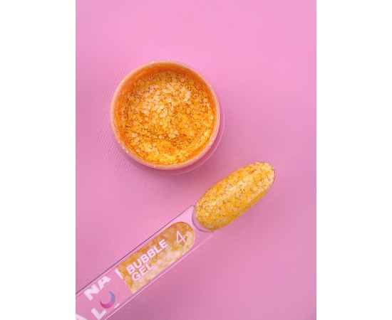 Зображення 2 Гель з блискітками для нігтів LUNAMoon Bubble Gel №4, 5 мл, Об'єм (мл, г): 5, Колір: 04