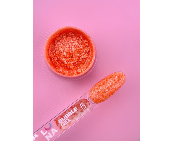 Зображення 2 Гель з блискітками для нігтів LUNAMoon Bubble Gel №5, 5 мл, Об'єм (мл, г): 5, Колір: 05