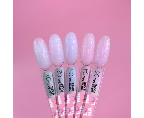 Зображення 2 Камуфлююча база для гель-лаку LUNAMoon Crystal Base №1, 13 мл, Об'єм (мл, г): 13, Колір: 01