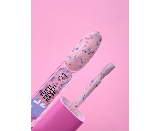 Зображення 2 Камуфлююча база для гель-лаку LUNAMoon Tutti Frutti Base №21, 13 мл, Об'єм (мл, г): 13, Колір: 21