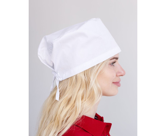 Зображення 2 Медична класична шапочка на зав'язках біла, "БІЛИЙ ХАЛАТ" 449-324-704, Цвет: білий