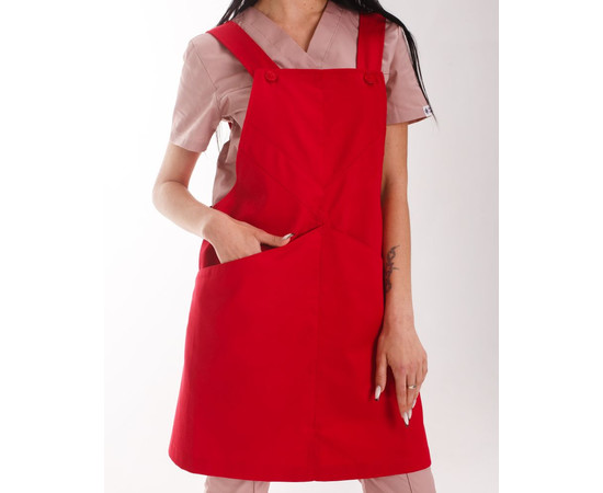 Изображение 6 Профессиональный водоотталкивающий фартук Триест красный, "БЕЛЫЙ ХАЛАТ" 173-339-912, Цвет: красный