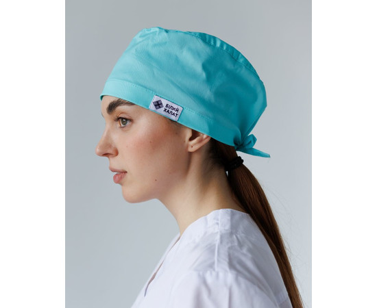 Зображення 2 Медична класична шапочка на зав'язках м'ятна, "БІЛИЙ ХАЛАТ" 483-332-704, Цвет: м'ятний
