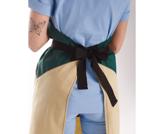 Зображення 6 Професійний водовідштовхувальний фартух Сицилія бежево-зелений, "БІЛИЙ ХАЛАТ" 173-367-911