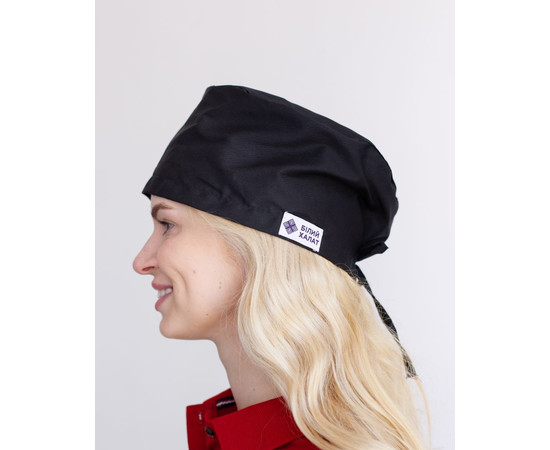 Зображення 2 Медична класична шапочка на зав'язках чорна, "БІЛИЙ ХАЛАТ" 449-321-704, Цвет: чорний