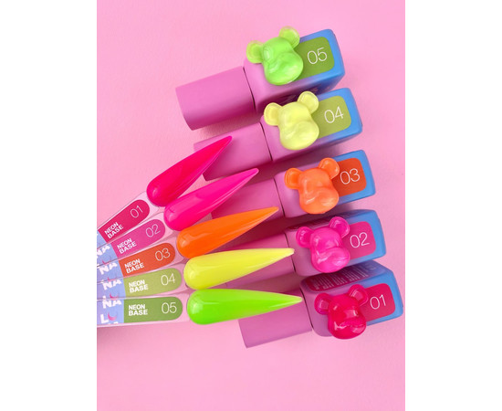 Зображення 15 Камуфлююча база для гель-лаку LUNAMoon Neon base №2, 13 мл, Об'єм (мл, г): 13, Колір: 02