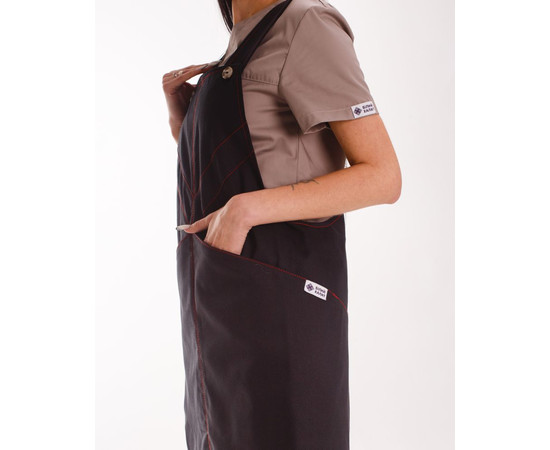 Изображение 2 Профессиональный водоотталкивающий фартук Триест черный, "БЕЛЫЙ ХАЛАТ" 173-321-912, Цвет: черный