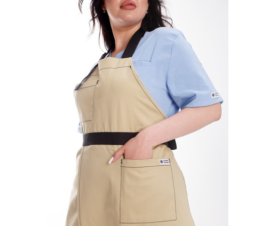 Зображення 4 Професійний водовідштовхувальний фартух Флоренція бежевий, "БІЛИЙ ХАЛАТ" 173-367-909