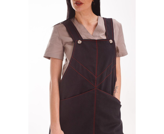 Изображение 7 Профессиональный водоотталкивающий фартук Триест черный, "БЕЛЫЙ ХАЛАТ" 173-321-912, Цвет: черный