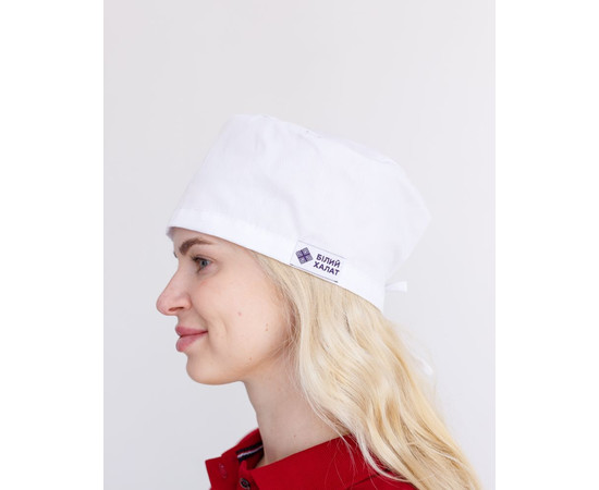 Зображення 4 Медична класична шапочка на зав'язках біла, "БІЛИЙ ХАЛАТ" 449-324-704, Цвет: білий