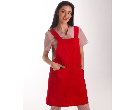 Изображение 5 Профессиональный водоотталкивающий фартук Триест красный, "БЕЛЫЙ ХАЛАТ" 173-339-912, Цвет: красный