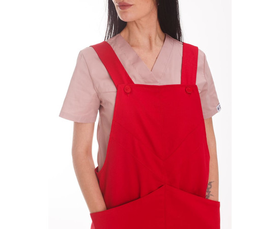 Изображение 2 Профессиональный водоотталкивающий фартук Триест красный, "БЕЛЫЙ ХАЛАТ" 173-339-912, Цвет: красный