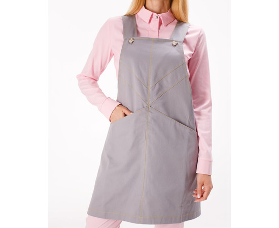 Изображение 4 Профессиональный водоотталкивающий фартук Триест серый, "БЕЛЫЙ ХАЛАТ" 173-328-915, Цвет: серый